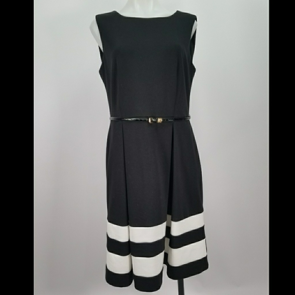 Calvin Klein A-line Pouf black dress sz 10